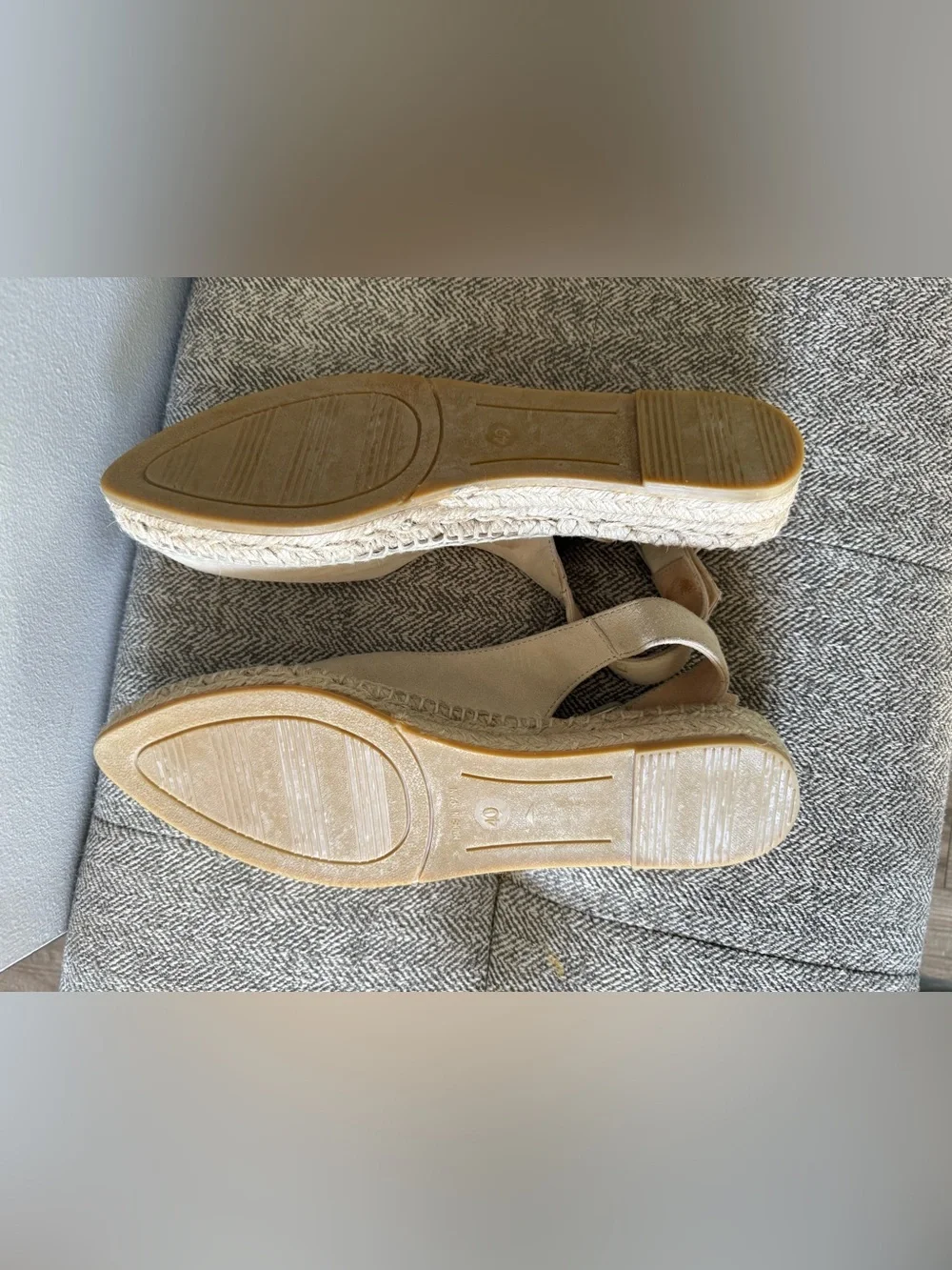 Boden Beige Suede Women’s Espadrille Slingback Flats size 8.5/ 40